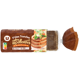 U Pain de mie petite tranche complet sans sucre ajoutés, 500g