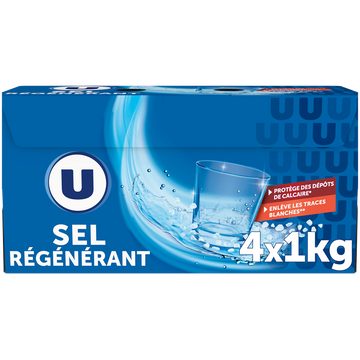 U Sel régénérant U pour lave vaisselle 4x1kg