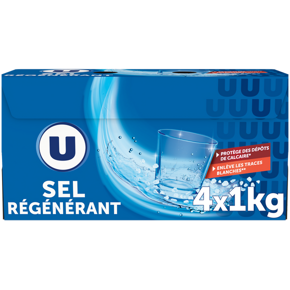 U Sel régénérant U pour lave vaisselle 4x1kg