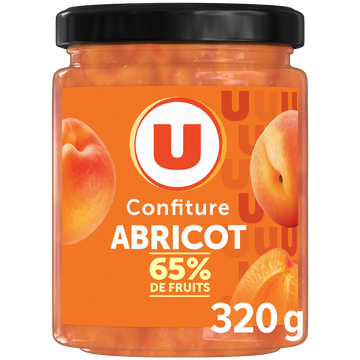 U Confiture abricot 65% de fruits, 320g