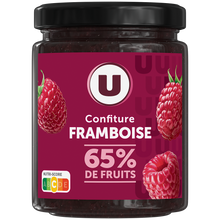 U Confiture framboise 65% de fruits, 320g
