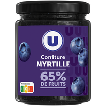 U Confiture myrtille 65% de fruits, 320g