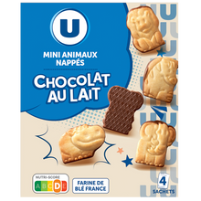 U Gâteau Mini animaux nappés chocolat lait, 160g