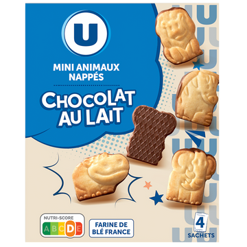 U Gâteau Mini animaux nappés chocolat lait, 160g