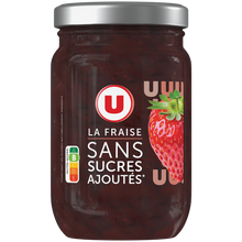 U Préparation de fraises sans sucre ajouté pot de 280g