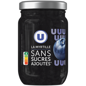 U Préparation de myrtilles sans sucre ajouté pot de 280g