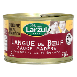 Langue de boeuf sauce madère MAISON LARZUL, boîte de 410g