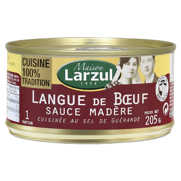 Langue de boeuf sauce madère LARZUL, Boîte de 205g