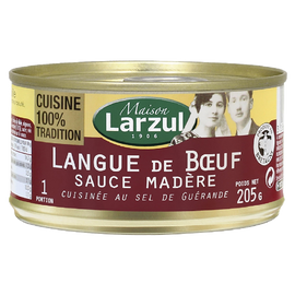 Langue de boeuf sauce madère LARZUL, Boîte de 205g