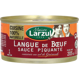 Langue de boeuf sauce piquante LARZUL, boîte 1/4, 205g