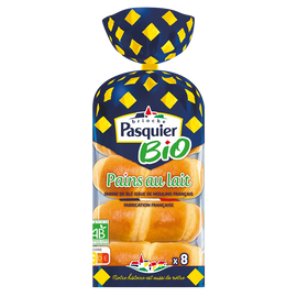 Pains au lait bio BRIOCHE PASQUIER - x8 - 280g