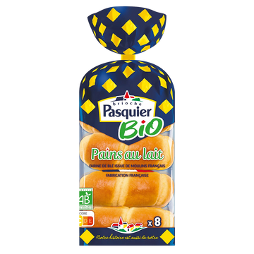 Pains au lait bio BRIOCHE PASQUIER - x8 - 280g