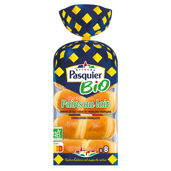Pains au lait bio BRIOCHE PASQUIER - x8 - 280g