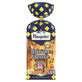 Brioche tressée tranchée pépites de chocolat BRIOCHE PASQUIER - 500g