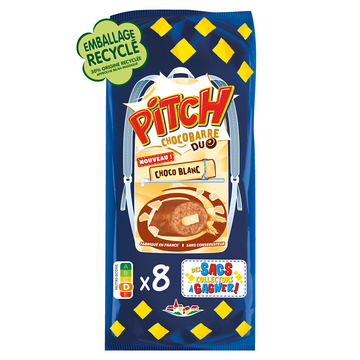 PITCH Choco blanc barre duo x8 300g