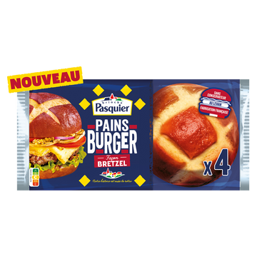 Pain burger facon bretzel PASQUIER x4 235g