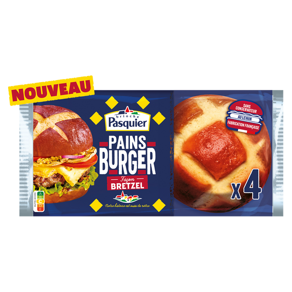 Pain burger facon bretzel PASQUIER x4 235g