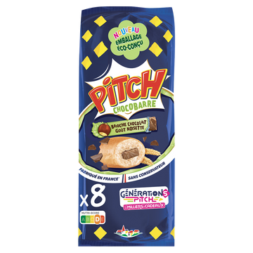 Brioche PITCH choco barre goût noisette  - x8 - 300g
