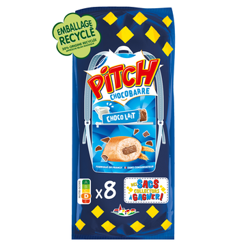 Brioche PITCH choco barre lait - x8 - 300g