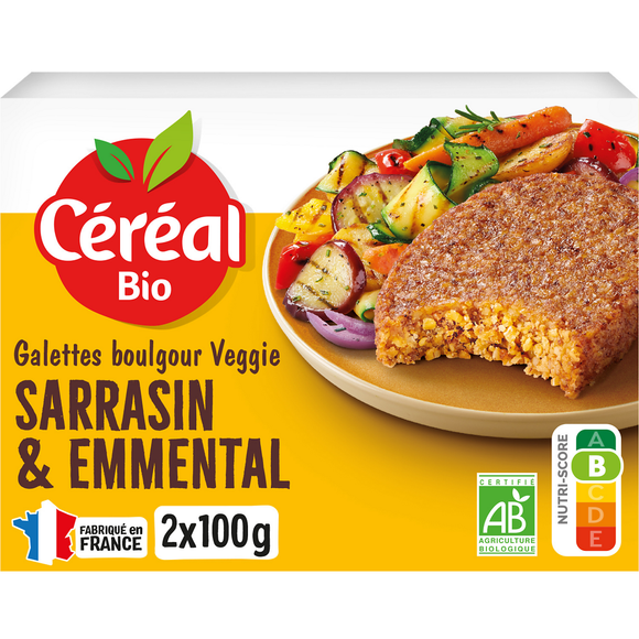 Galette Boulgour, Sarrasin et Emmental CEREAL BIO - 200g