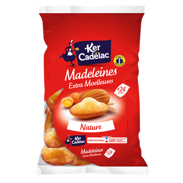 Madeleines Extra Moelleuses Nature KER CADELAC - x24 sachets - 600g