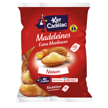 Madeleines Extra Moelleuses Nature KER CADELAC - x16 sachets - 400g