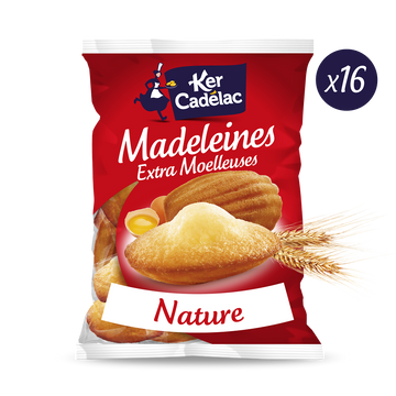Madeleines Extra Moelleuses Nature KER CADELAC - x16 sachets - 400g
