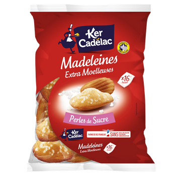 Madeleines Extra Moelleuses Perles de sucre KER CADELAC - x16 sachets- 400g