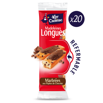 Madeleines longues marbrées pépites chocolat KER CADELAC 220g