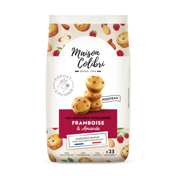 Mes bouchées moelleuses framboise&amande MAISON COLIBRI 230g