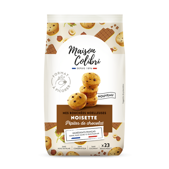 Bouchées pépites de chocolat poudre de noisettes MAISON COLIBRI 230g