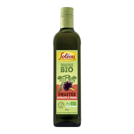 Huile d'olive vierge extra bio Fruttato SOLEOU, Bouteille 75cL