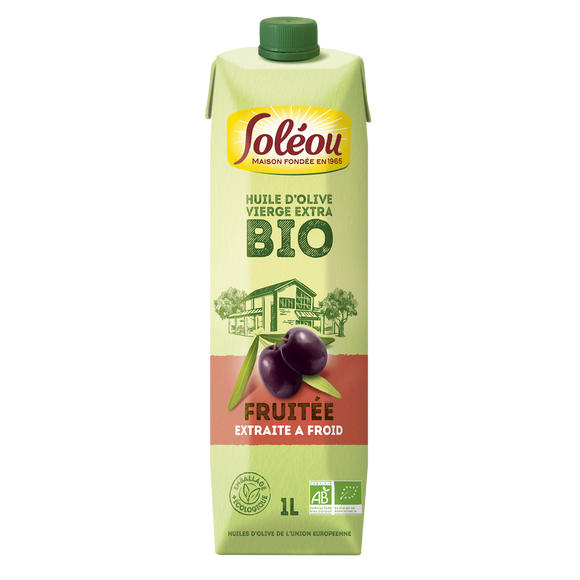 Huile d'olive vierge extra biologique fruttato SOLEOU, Bouteille 1L