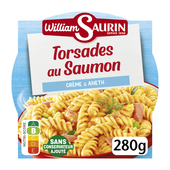 Torsades au saumon créme aneth WILLIAM SAURIN barquette 280g