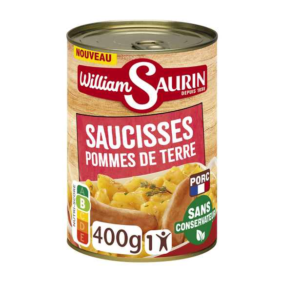 Saucisses pommes de terre et jus aux oignons WILLIAM SAURIN 400g