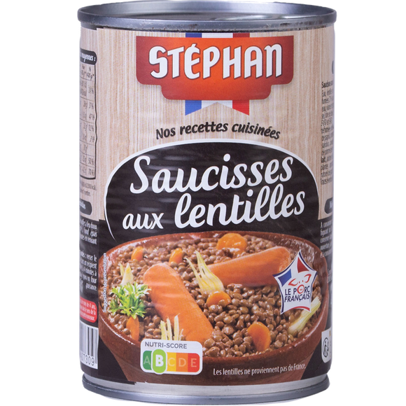Saucisses aux lentilles STEPHAN Boîte de 420g
