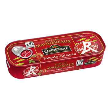 Filets de maquereaux à la sauce tomate cuisinée aux petits légumes label rouge CONNETABLE 1/4 176g