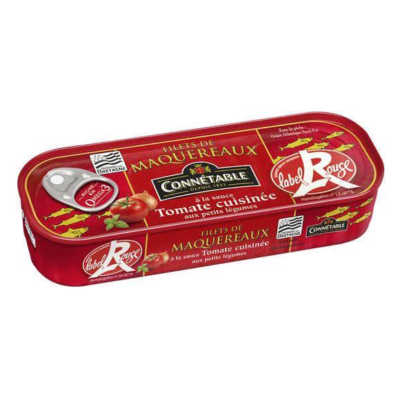 Filets de maquereaux à la sauce tomate cuisinée aux petits légumes label rouge CONNETABLE 1/4 176g