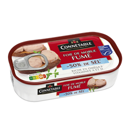 Foie de morue fumé msc 50% de sel CONNETABLE 121g