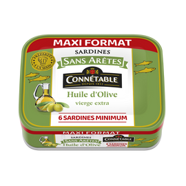 Sardines à l'huile d'olive vierge extra sans arêtes CONNETABLE 230g