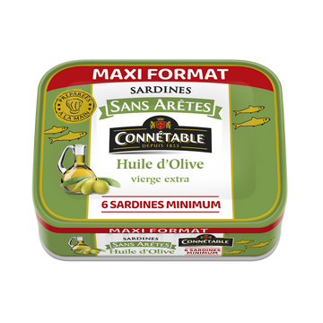 Sardines à l'huile d'olive vierge extra sans arêtes CONNETABLE 230g