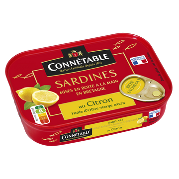 Sardines au citron et à l'huile d'olive CONNETABLE, 115g