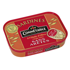 Sardines sans arêtes à l'huile d'olive CONNETABLE, 115g