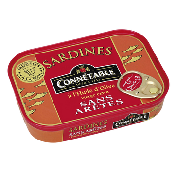 Sardines sans arêtes à l'huile d'olive CONNETABLE, 115g