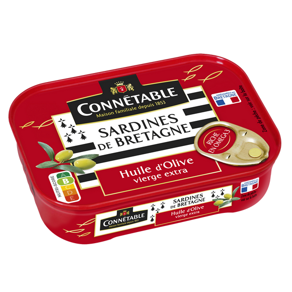 Sardines à l'huile d'olive "Belles de Douarnenez" CONNETABLE, 135g