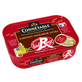 Sardines de Bretagne Label Rouge à l'huile d'olive CONNETABLE, 135g