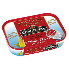 Anchois entiers à l'huile d'olive CONNETABLE, 100g