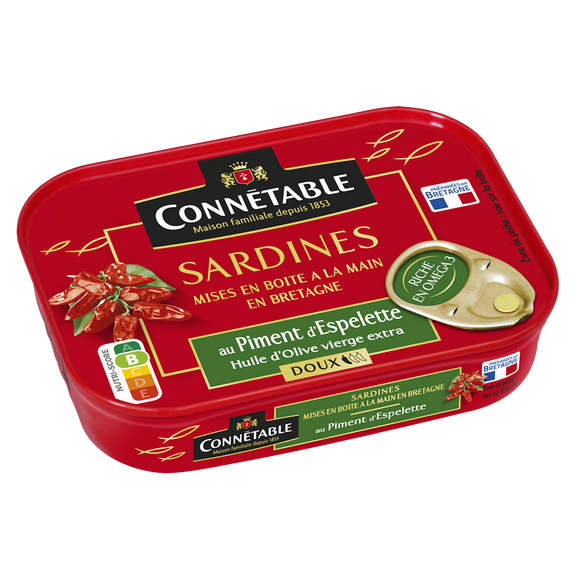 Sardines à l'huile d'olive et au piment d'Espelette CONNÉTABLE, 115g