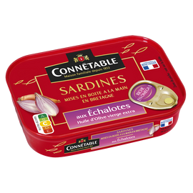 Sardines à l'huile d'olive et aux échalotes CONNÉTABLE, 115g 1/6