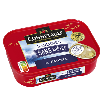 Sardine sans arêtes au naturel CONNETABLE, boîte de 1/5, 98g